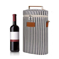 Sacchetti di vino isolati portatili personalizzati per due bottiglie isolamento campeggio borsa termica per vino da viaggio