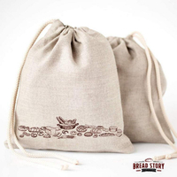 Eco friendly all'ingrosso di alta qualità in lino naturale design riutilizzabile borsa per il pane alimentare con coulisse personalizzabile