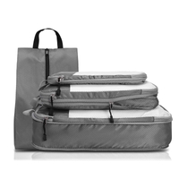 2022 Il set di 4 pezzi impermeabili estende i cubetti di imballaggio per la compressione dei bagagli della borsa delle scarpe dell'organizzatore di viaggio