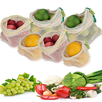 Sacchetti riutilizzabili in rete biodegradabile, prodotti ecologici sostenibili per la conservazione della frutta