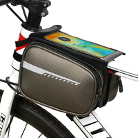 Borsa porta telefono da bicicletta in pelle PU vintage Borse a tubo superiore con telaio impermeabile con logo personalizzato per il ciclismo