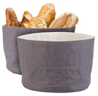 Borsa in cotone per pane tondo naturale ed ecologica, riutilizzabile, regolabile, per cestini porta pane in tela
