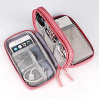 custodia per cavo da viaggio morbida a doppio strato borsa organizer da viaggio impermeabile per hard disk telefono powerbank e chiavetta USB