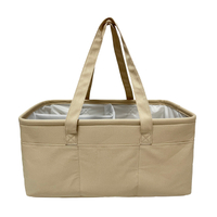 borsa caddy per pannolini con logo personalizzato 14 15 borsa da organizzatore per vivaio in tela di cotone resistente da 17 pollici