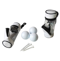 Accessori per mini golf personalizzati staccabili Borsa portaoggetti per palline da golf con cilindro in pelle con fabbrica di finestre in PVC