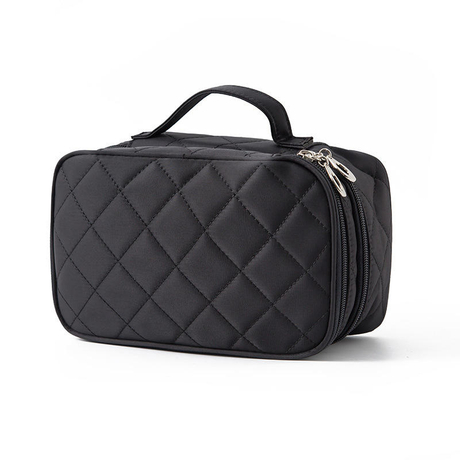Simpatica custodia pieghevole per borsa cosmetica in nylon da viaggio con logo personalizzato resistente all'acqua premium durevole personalizzabile