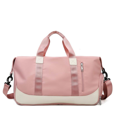 Nuovo stile di comoda borsa da palestra sportiva rosa con scomparto per scarpe