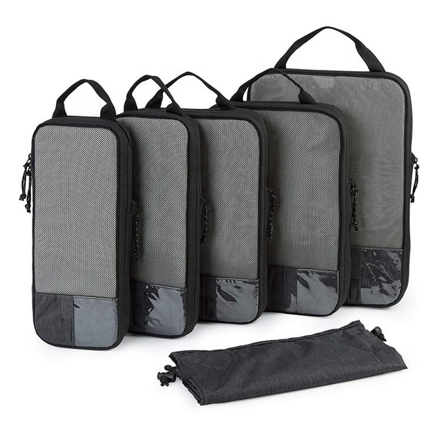 Cubi Da Imballaggio Per Viaggio 4 Pezzi – Set Organizzatori Valigia Con Beauty Case Appendibile | Bagagli A Mano - 4