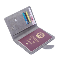 Custodia per portafoglio da viaggio in pelle PU RFID fornita Organizer Portafoglio da uomo Porta passaporto Cover per passaporto per viaggi d'affari