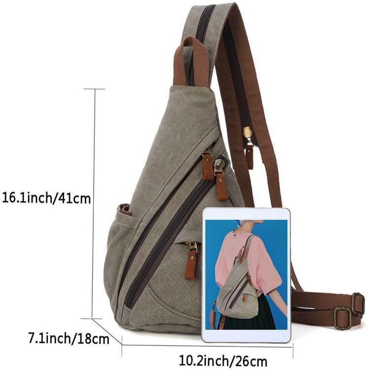 Borsa a tracolla unisex di buona qualità borsa a tracolla sul petto borsa a tracolla in tela di cotone personalizzata per uomo donna