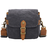 personalizza la borsa a tracolla per fotocamera in pelle di tela impermeabile per borsa fotografica imbottita vintage da uomo