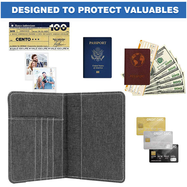 Portafoglio per passaporto con porta carte di credito in pelle di lusso per uomo