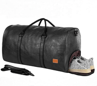 borsa da viaggio in pelle impermeabile con scomparto per scarpe, ampio spazio, manico da uomo, borsone da palestra per il fine settimana