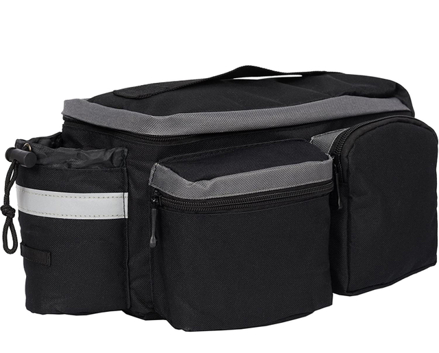 Borsa Sella Doppia In Pelle E Tela – 40 Cm – Portapacchi Posteriore Per Bici – Stile Vintage Multicolore